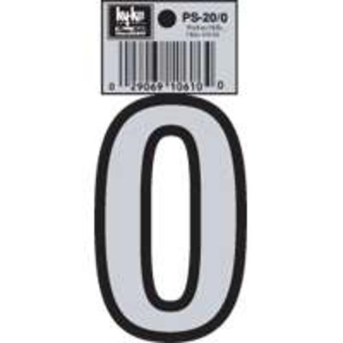 Hy-Ko PS-20/0 Reflective Vinyl House Number #0, 3-1/4"