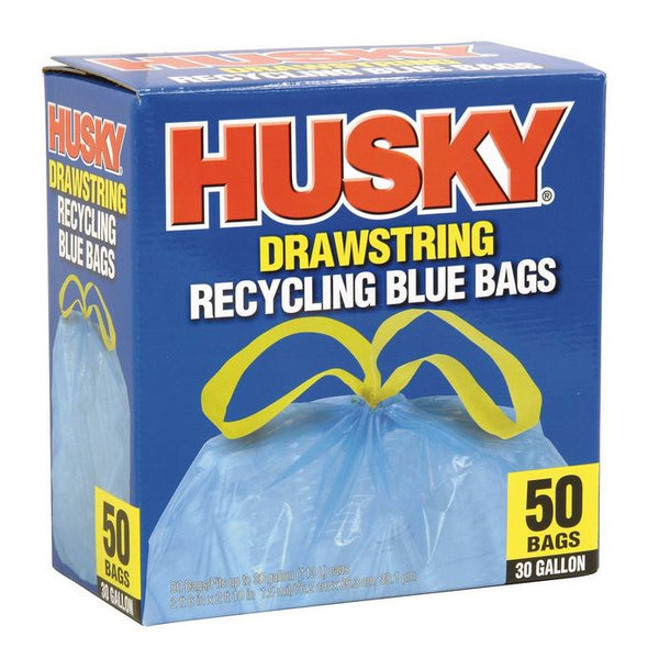Hefty 30-Gallons Clear Outdoor Plastic Recycling Drawstring Trash Bag  (36-Count) in the Trash Bags department at