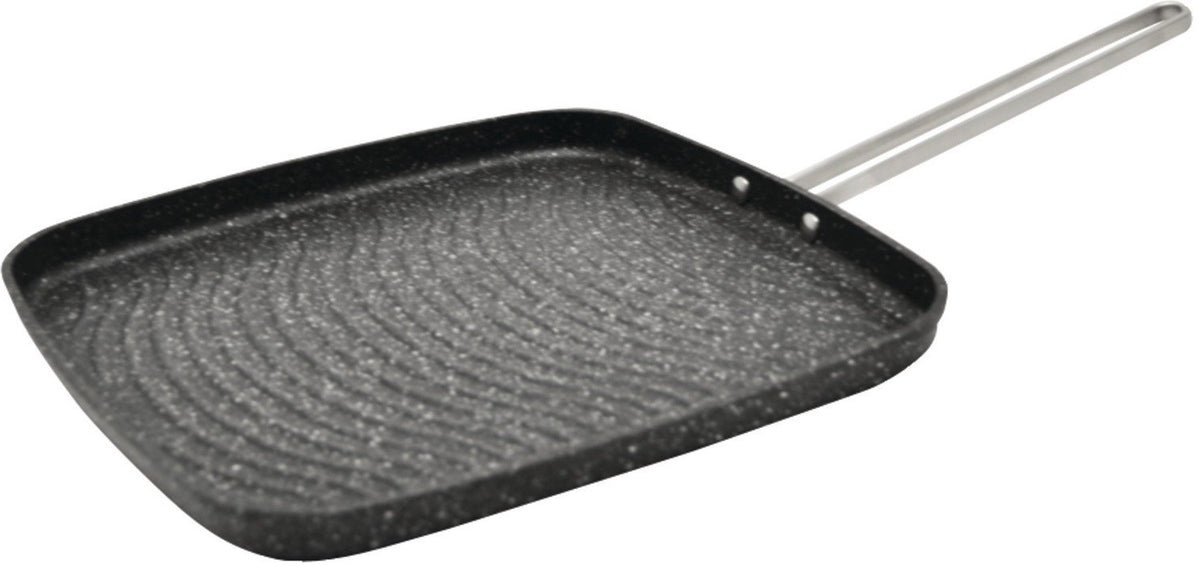 Starfrit 030280-006 The Rock Grill Pan with Stainless Steel Wire Handle, Black, 10"