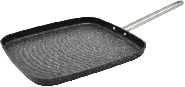 Starfrit 030280-006 The Rock Grill Pan with Stainless Steel Wire Handle, Black, 10"