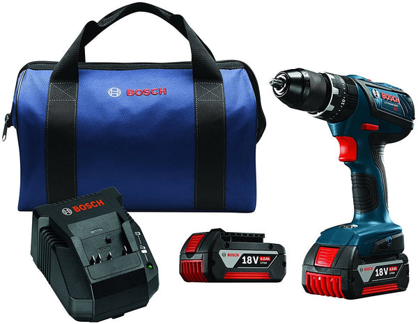 Bosch HDS181A-01 Compact Tough Hammer Drill/Driver Kit, 1/2", 18 Volt