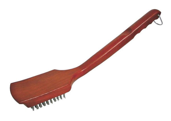 GrillPro 70255 Heavy Duty Hardwood Handle Grill Brush, 18"