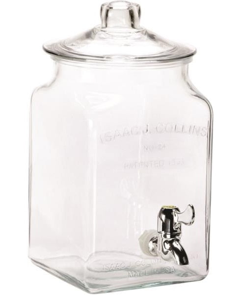 Anchor 93339AHG17 Heritage Hill 2 Gallon Round Glass Beverage Dispenser - Clear, w/ Spigot