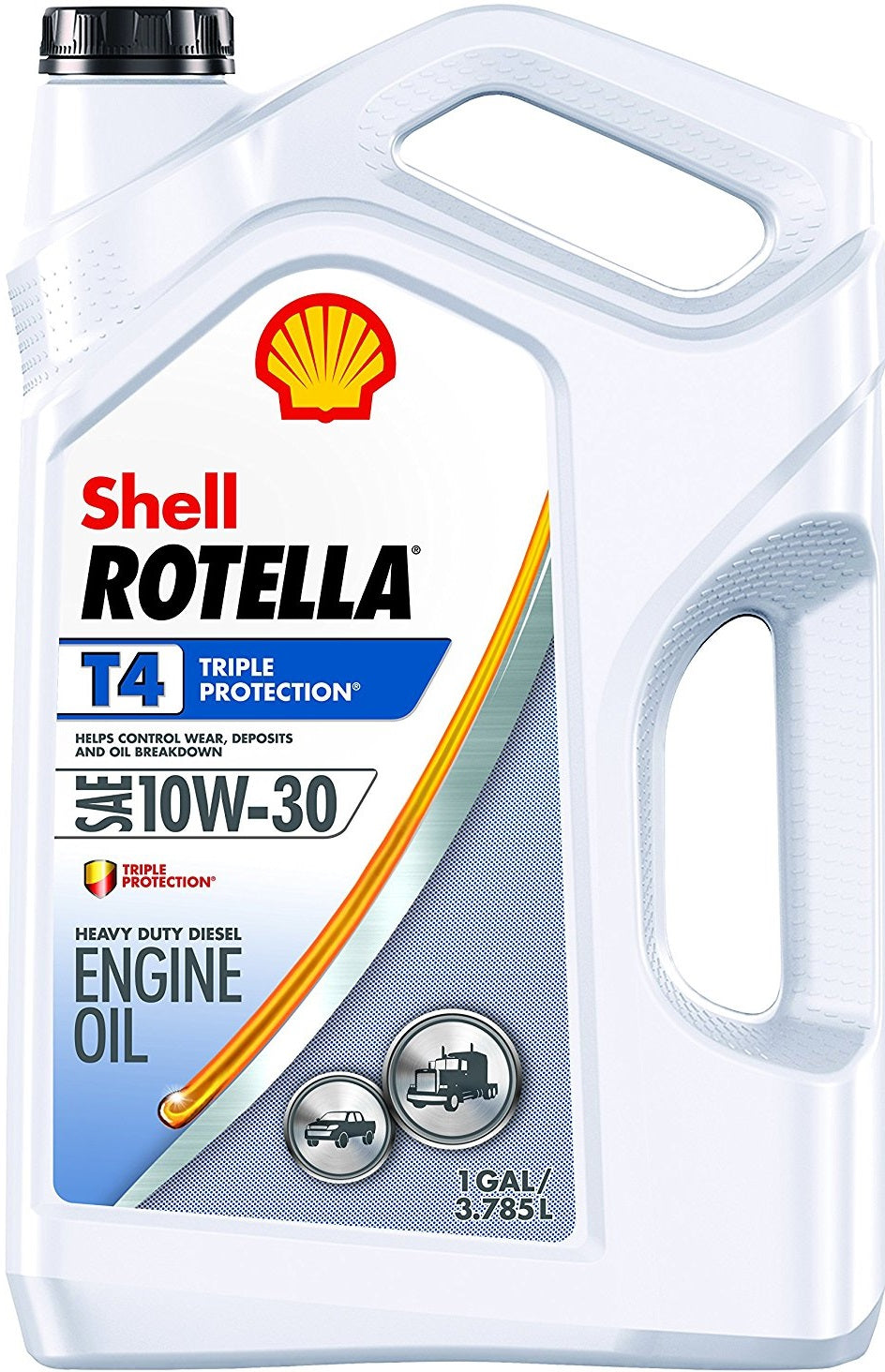 Shell 550045144 Rotella T4 Triple Protection Motor Oil, 1 Gallon