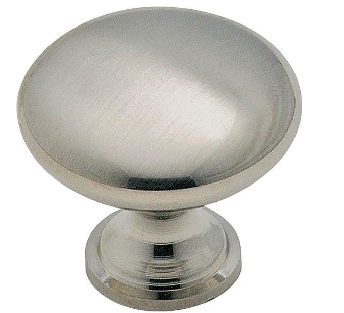 Amerock 14404SCH Round Cabinet Knob, Brushed Chrome, 1-3/16 Inch x 1-1/8 Inch