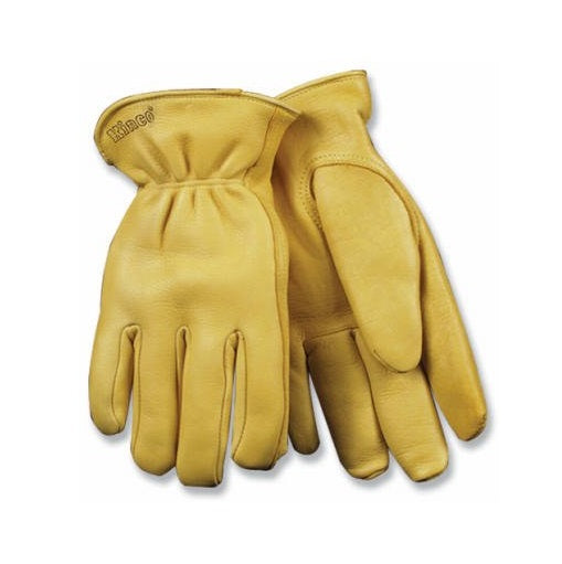 HeatKeep 90HK-L Men's Thermal Lined Deerskin Leather Gloves, Yellow, Large