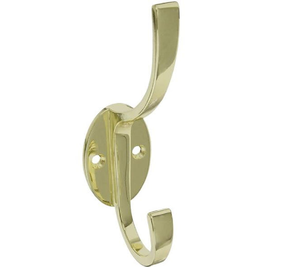 National Hardware N806-822 Coat And Hat Hook, Polished Brass, 2-1/2" x 1-1/2"