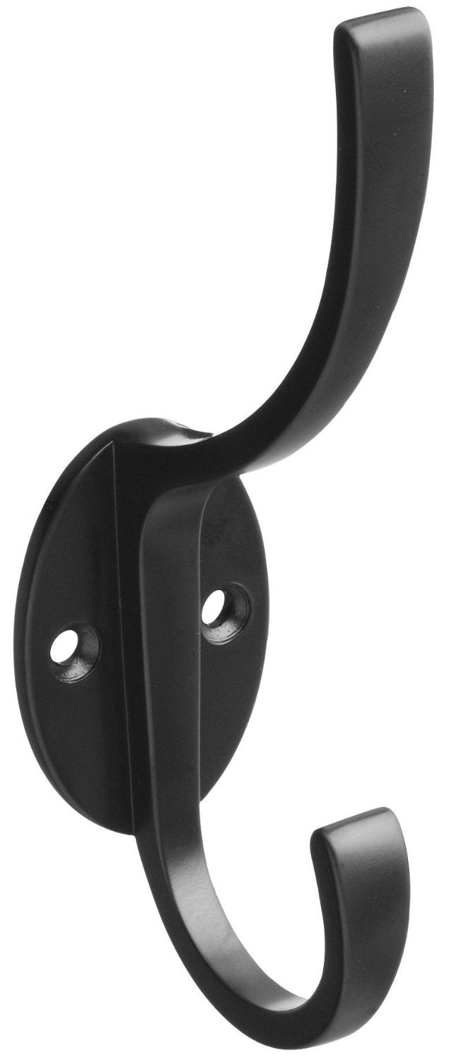 National Hardware S806-877 Decorative Heavy Duty Coat/Hat Hook, 5-1/2 ", Black