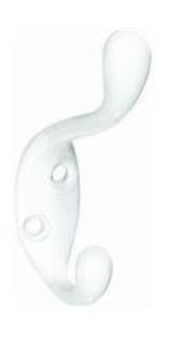 Stanley 806737 Coat And Hat Hooks, White, 3-1/2"