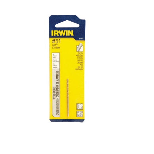 Irwin 81151 High Speed Steel Wire Gauge Drill Bit, 1" x 2"