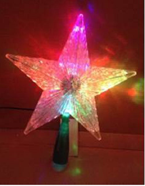 Santas Forest 57003Color Changing Christmas Tree Toppers, 8.5", Star