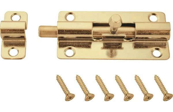 Prosource 20484CZB-PS Steel Barrel Bolt, Satin Brass, 2-1/2"