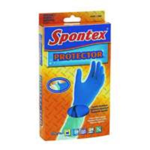 Spontex 11953 Protector Rubber Glove with Non-Slip Grip, Blue, Large, 1-Pair