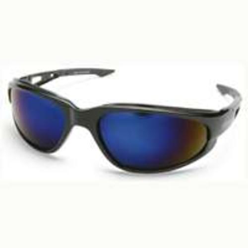 Wolf Peak International SW118 Safety Glasses Black/Blue Mirror Lens