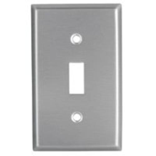 Cooper Wiring 93071-BOX 1 Gang Switch Plate, Stainless Steel