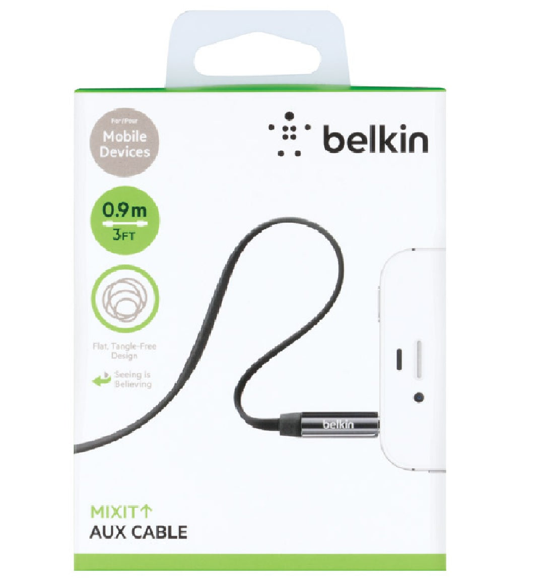 Belkin BKN10127TT03B Mixit Up All Smartphones Auxillary Cable, Black