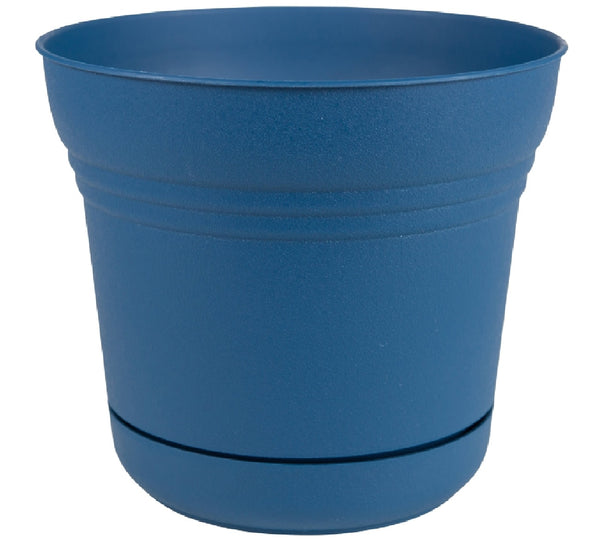 Bloem SP0533 Saturn Planter, Polyresin, Blue, 5 Inch