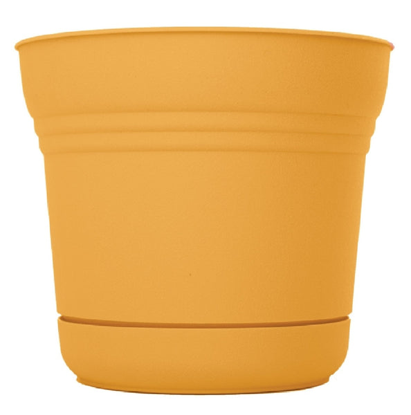 Bloem SP1423 Saturn Planter with Saucer, Plastic, Earthy Yellow