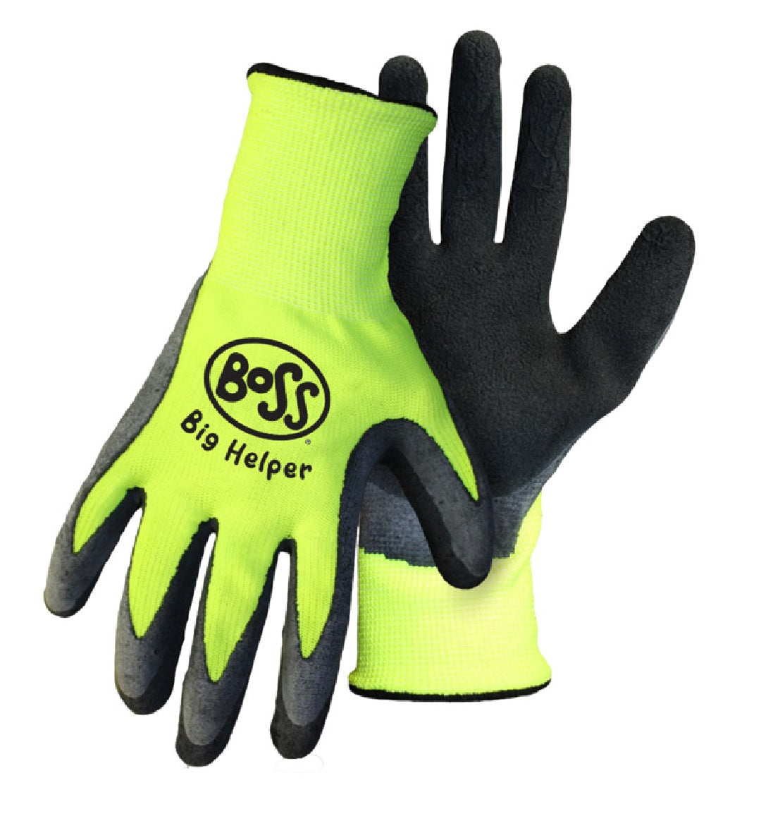 Boss 8412K Kids Big Helper High Visibility Nylon Knit Latex Palm