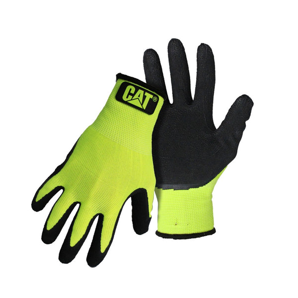 Cat CAT017418X Hivis Poly Knit Coated Palm Glove, X-Large