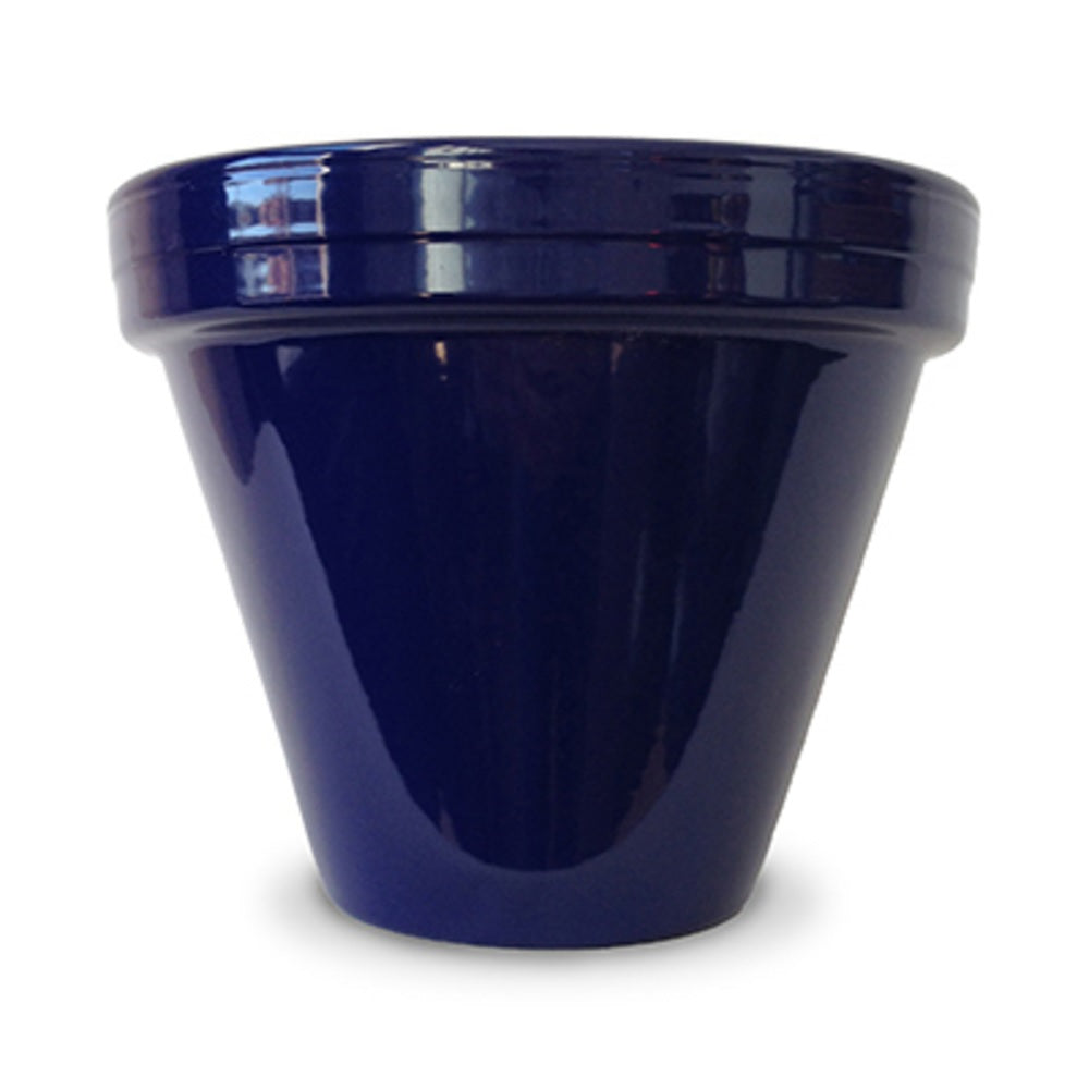 Ceramo PCSBX-8-B-TV Powder Coated Ceramic Standard Flower Pot, Cobalt