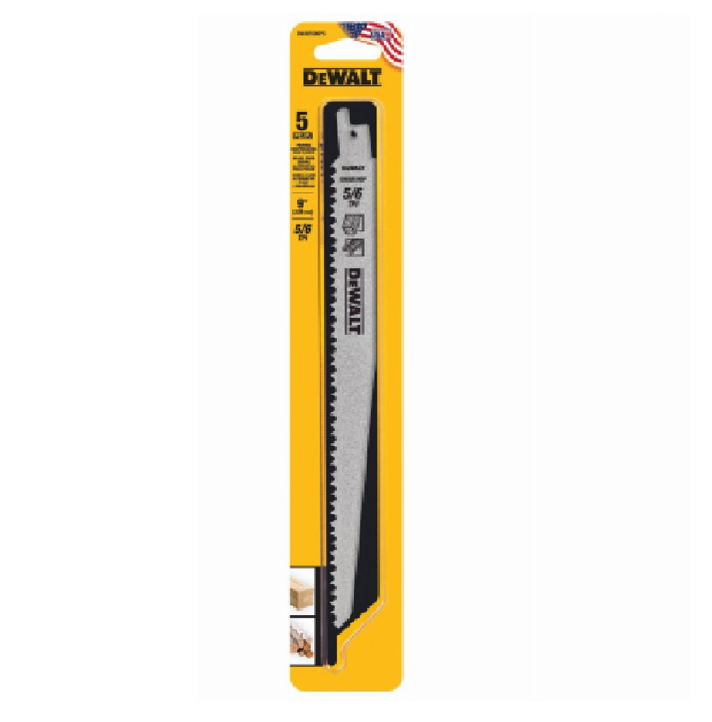 DeWalt DWAR596P5 Pruning Bi-Metal Reciprocating Saw Blades, 9 Inch