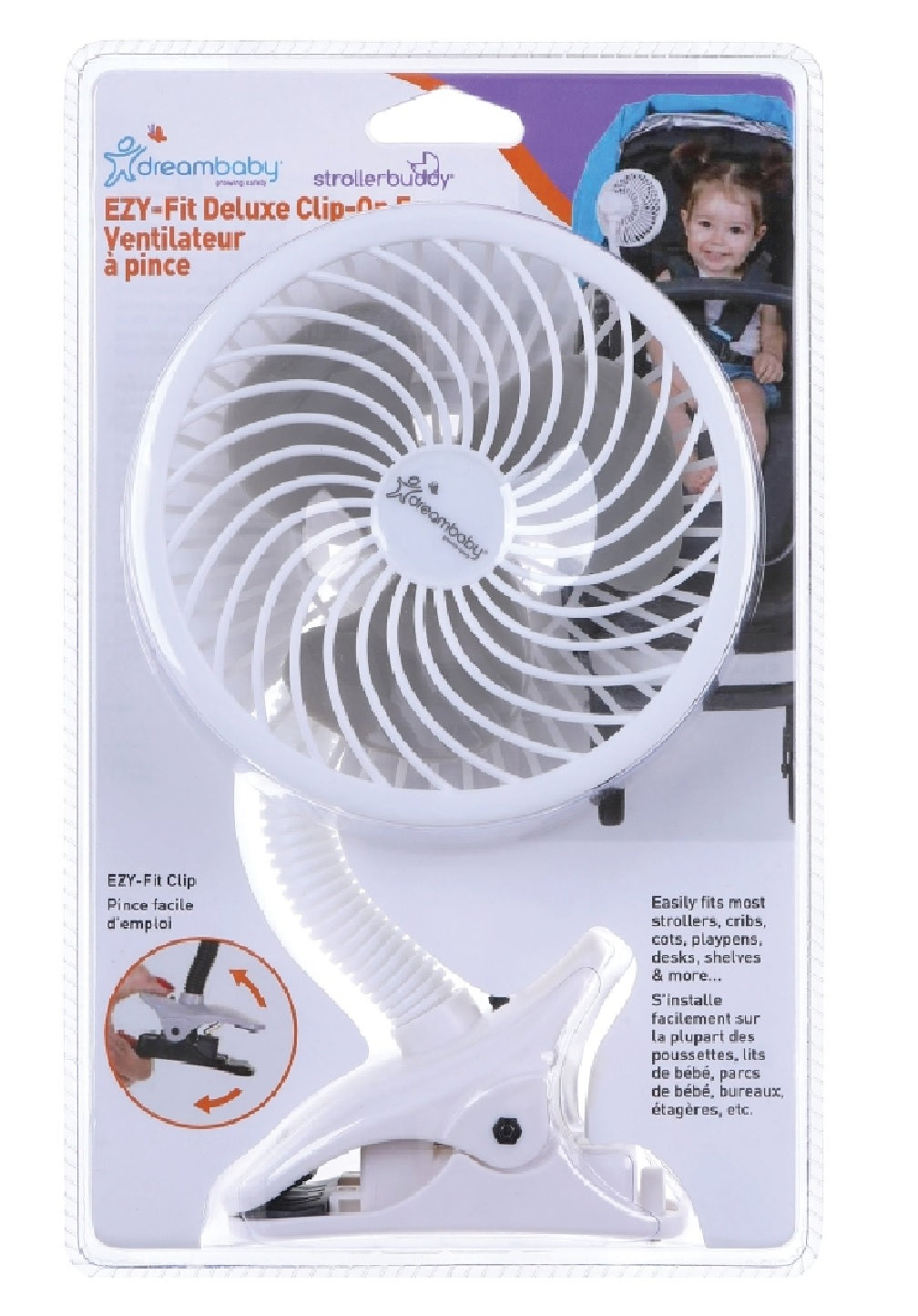 Dreambaby EZY-Fit Clip On Fan, White