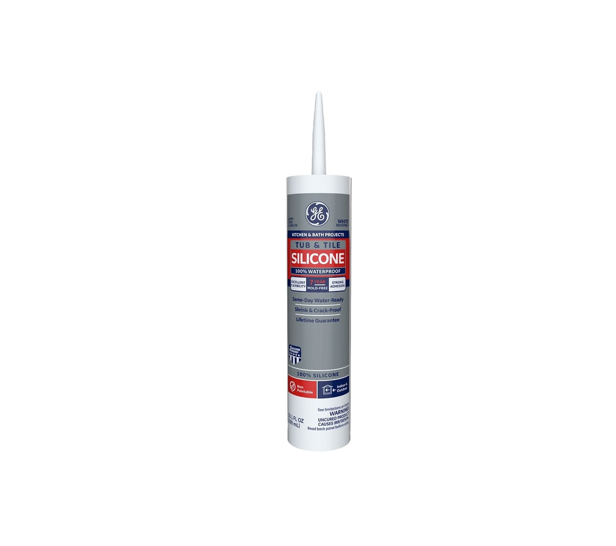 GE 2749484 Silicone I GE712 Silicone Rubber Sealant, White, 10.1 Ounce