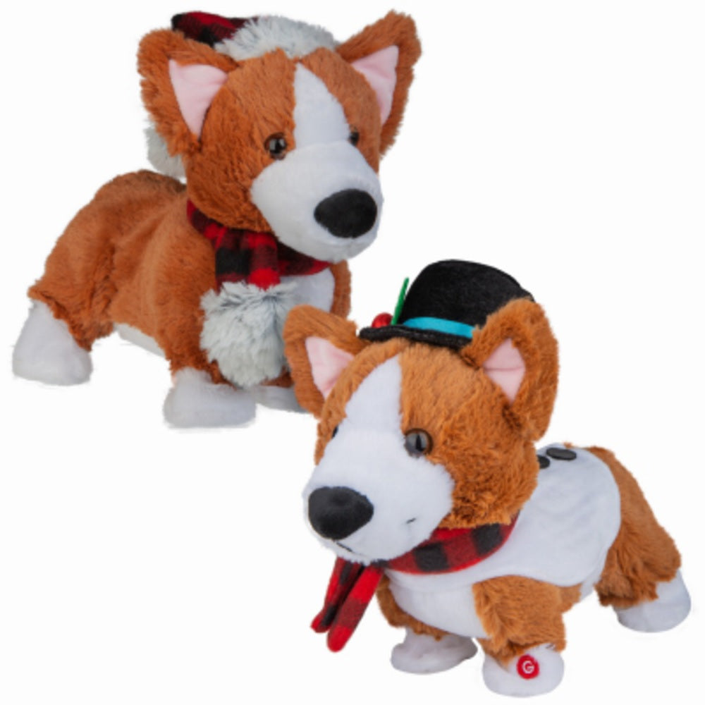 Gemmy 98841 Animated Plush Christmas Darling Dancing Corgi