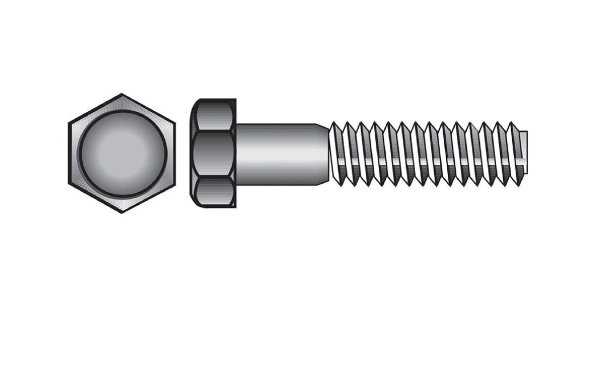 Hillman Fasteners 190183 Hex Bolt Coarse Thread, 3/8 x 2.5'', 50 Pack