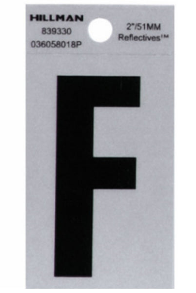 Hillman Fasteners 839330 Mylar Adhesive Reflective Vinyl Letter F, 2 Inch