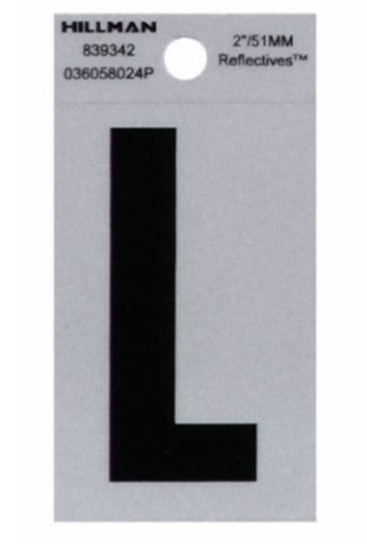 Hillman Fasteners 839342 Mylar Adhesive Reflective Vinyl Letter L, 2 Inch