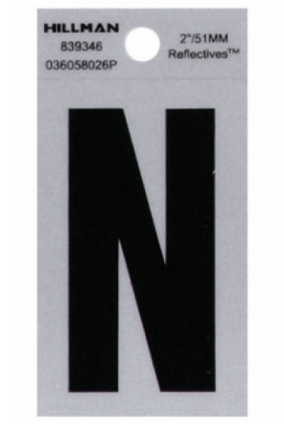 Hillman Fasteners 839346 Mylar Adhesive Reflective Vinyl Letter N, 2 Inch