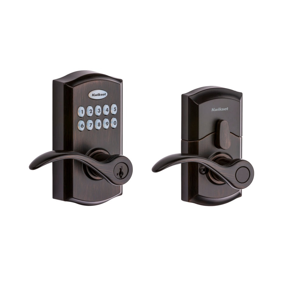 Kwikset 955PML 11P SMT CP Electronic Pembroke Lever, Venetian Bronze