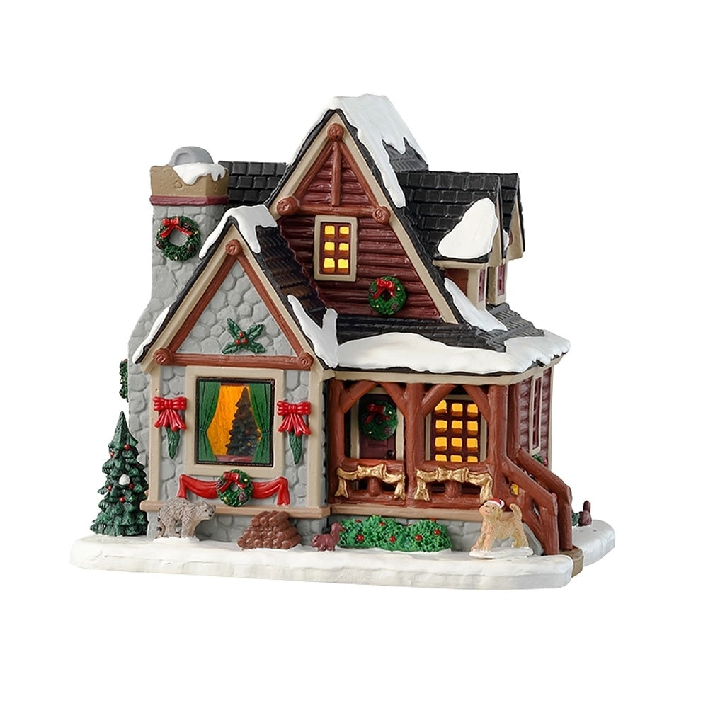 Lemax 35077 Christmas Village Cabin, Porcelain