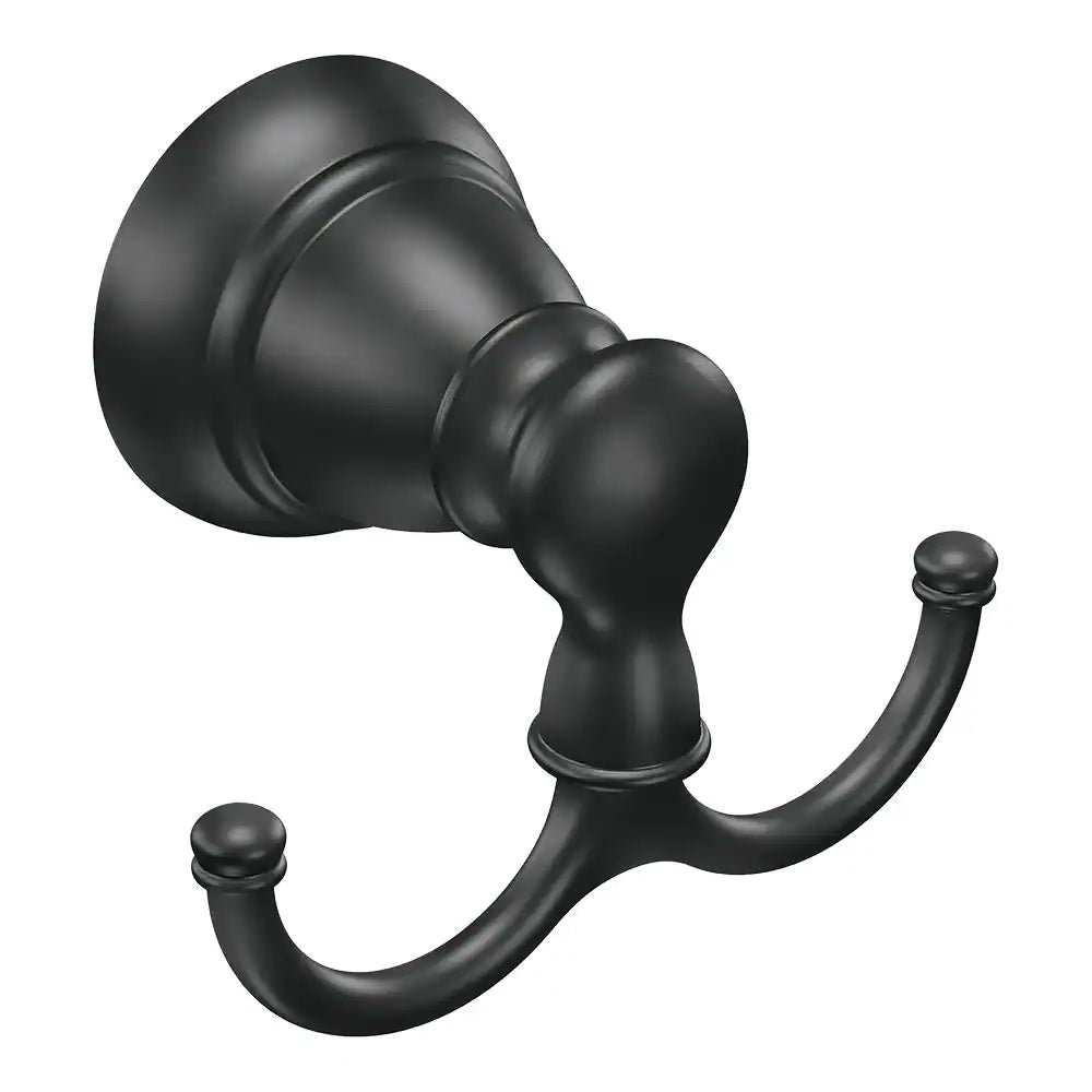 Moen Y2603BL Banbury Double Robe Hook, Matte Black