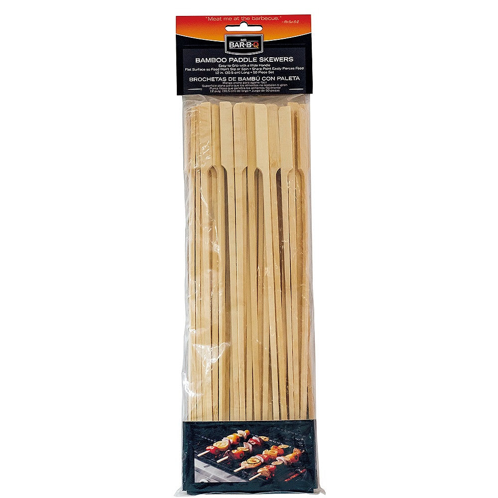 Mr. Bar-B-Q 40300Y Bamboo Paddle Skewers, 12 Inch