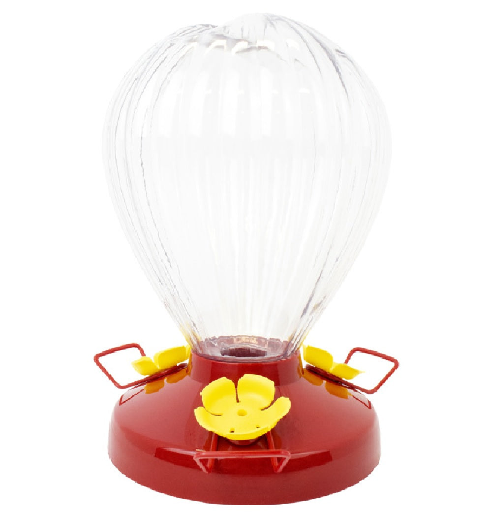 Perky-Pet 273B Fluted Balloon Hummingbird Bird Feeder, Red, 32 Oz