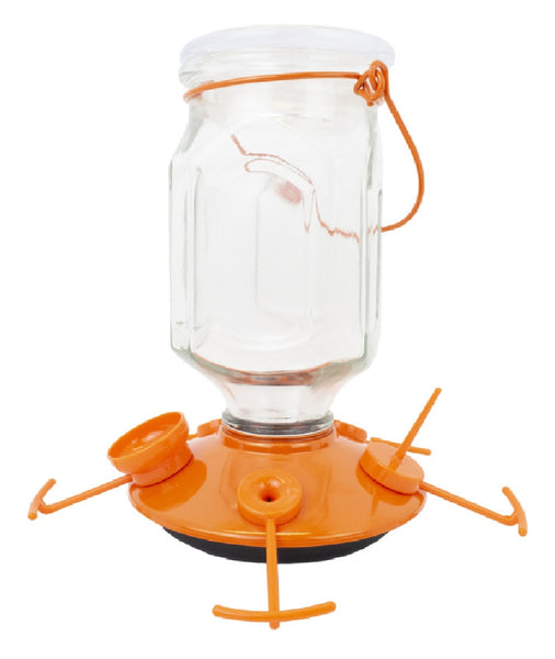 Perky-Pet 9113-2 Top-Fill Glass Oriole Feeder, Orange, 22 Ounce