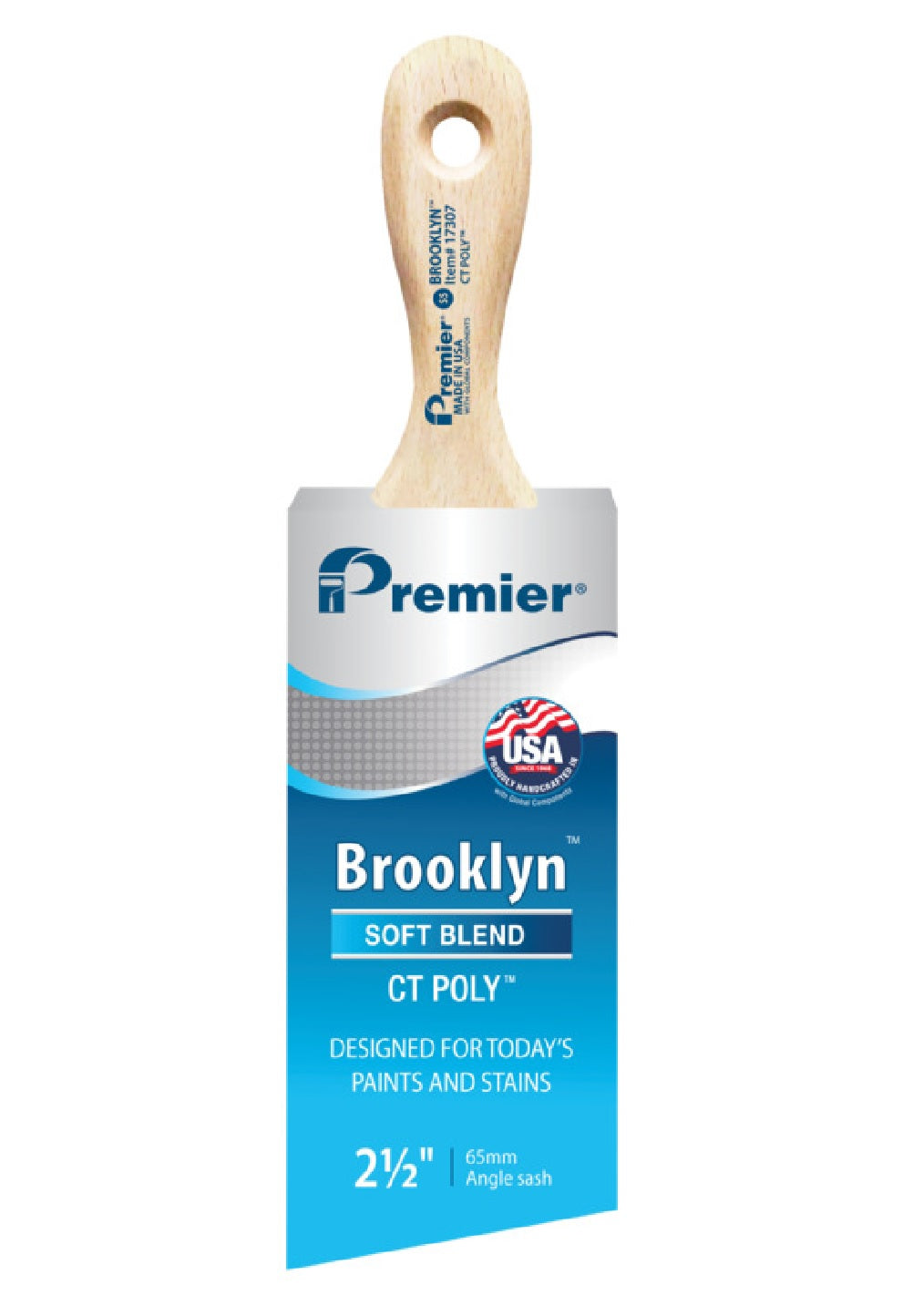 Premier 17307 Brooklyn Short Sash Paint Brush, 2-1/2 Inch