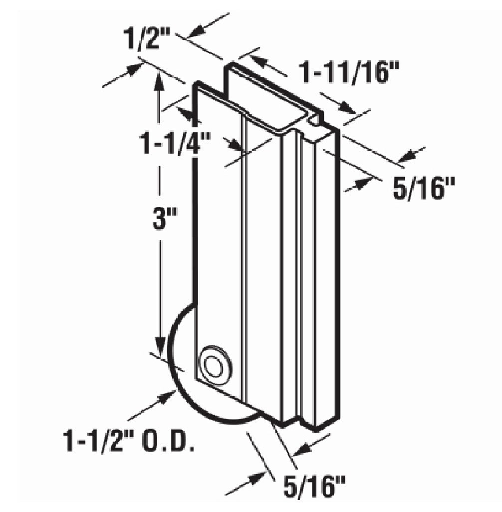 Prime Line N 6599 Monarch Mirrored Door Roller, 1-1/2 Inch – Toolbox Supply