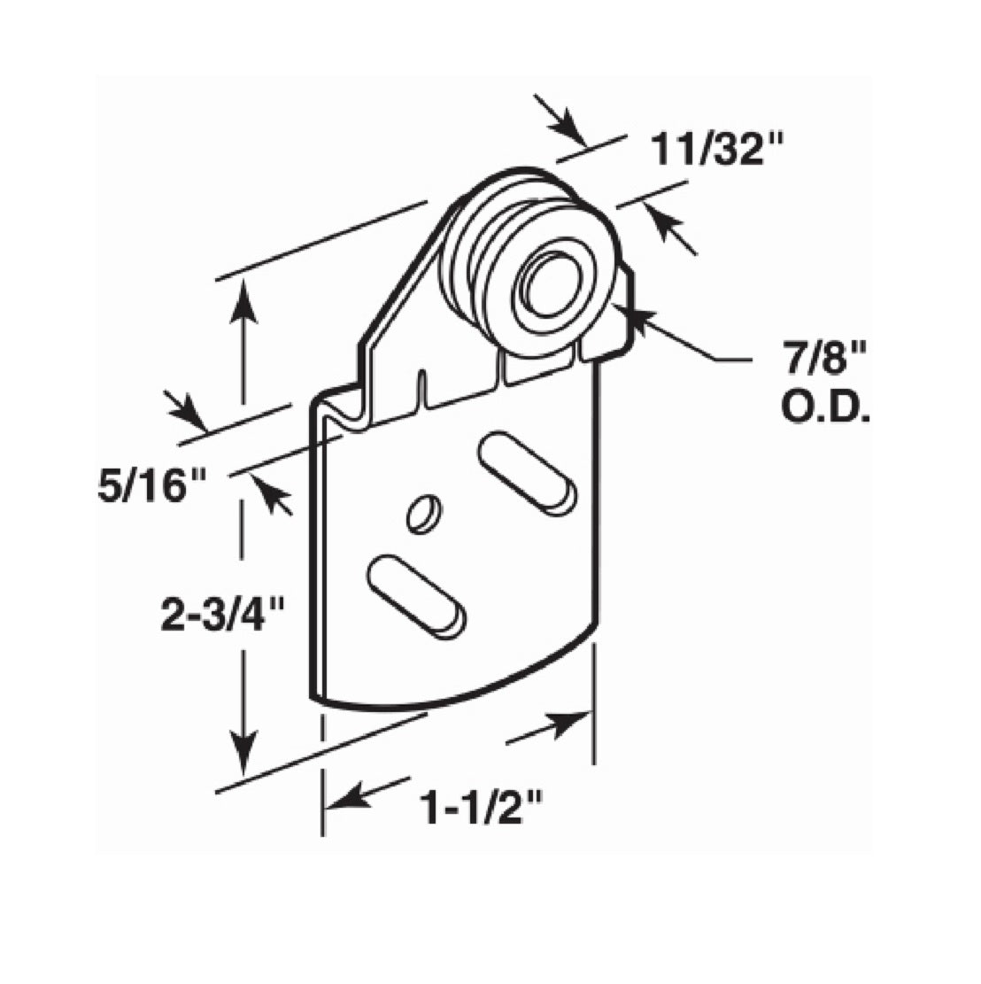 Prime-Line N 6717 Wardrobe Front Door Roller Assembly, 5/16 Inch