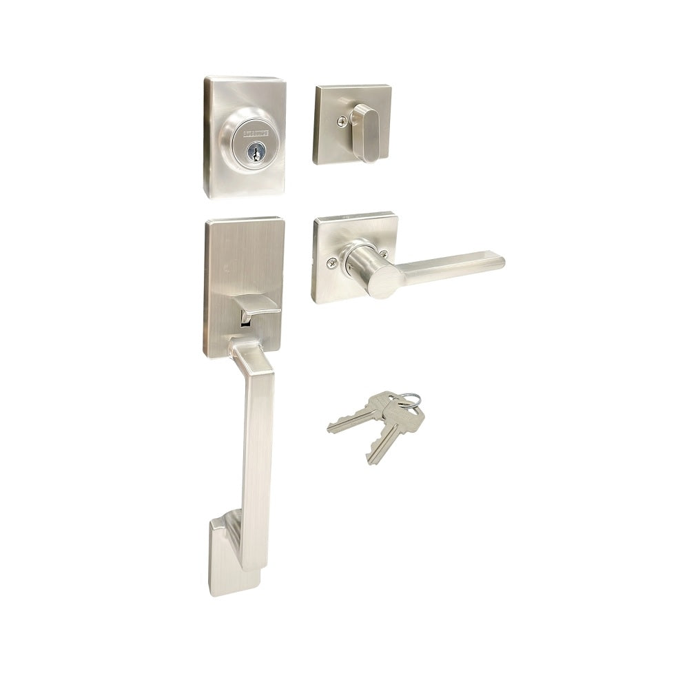 ProSource HPX2S3BSR4H24 Handleset With Deadbolt, Satin Nickel