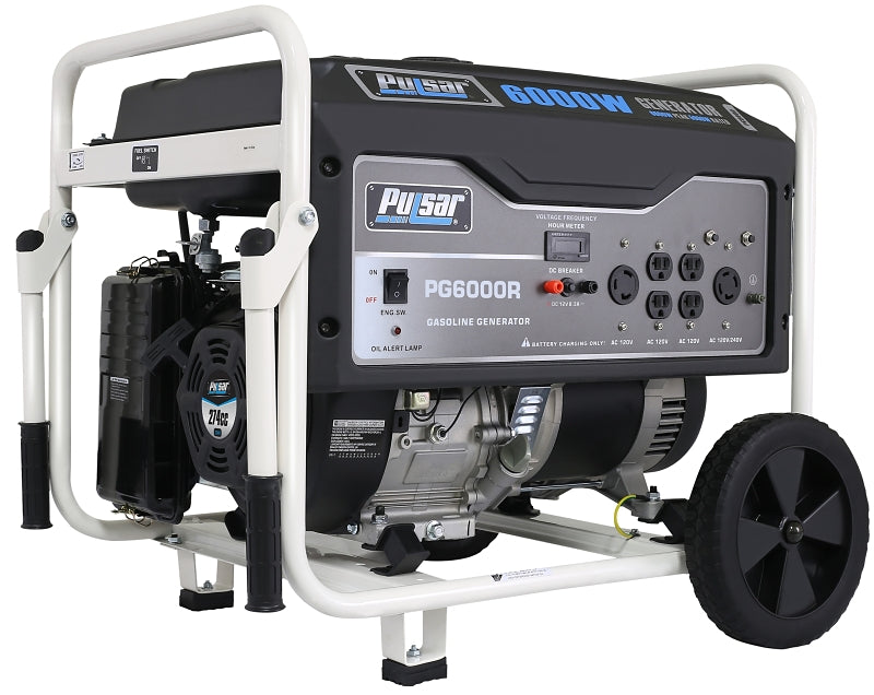 Pulsar PG6000R Portable Generator, 5.2 Gallon Tank