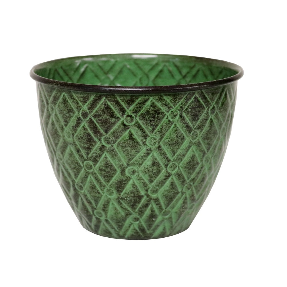 Robert Allen MPT01402 Diamond Planter, Kale Green