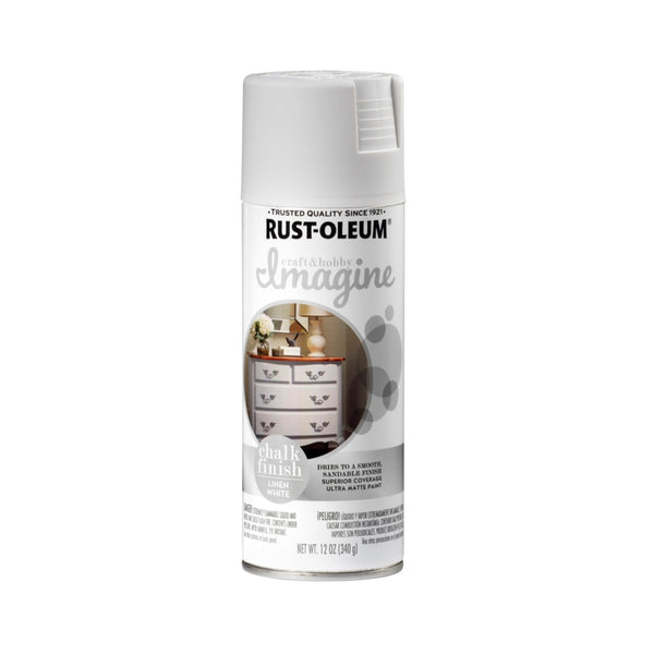 Rust-Oleum 353741 Chalk Spray Paint, Linen White