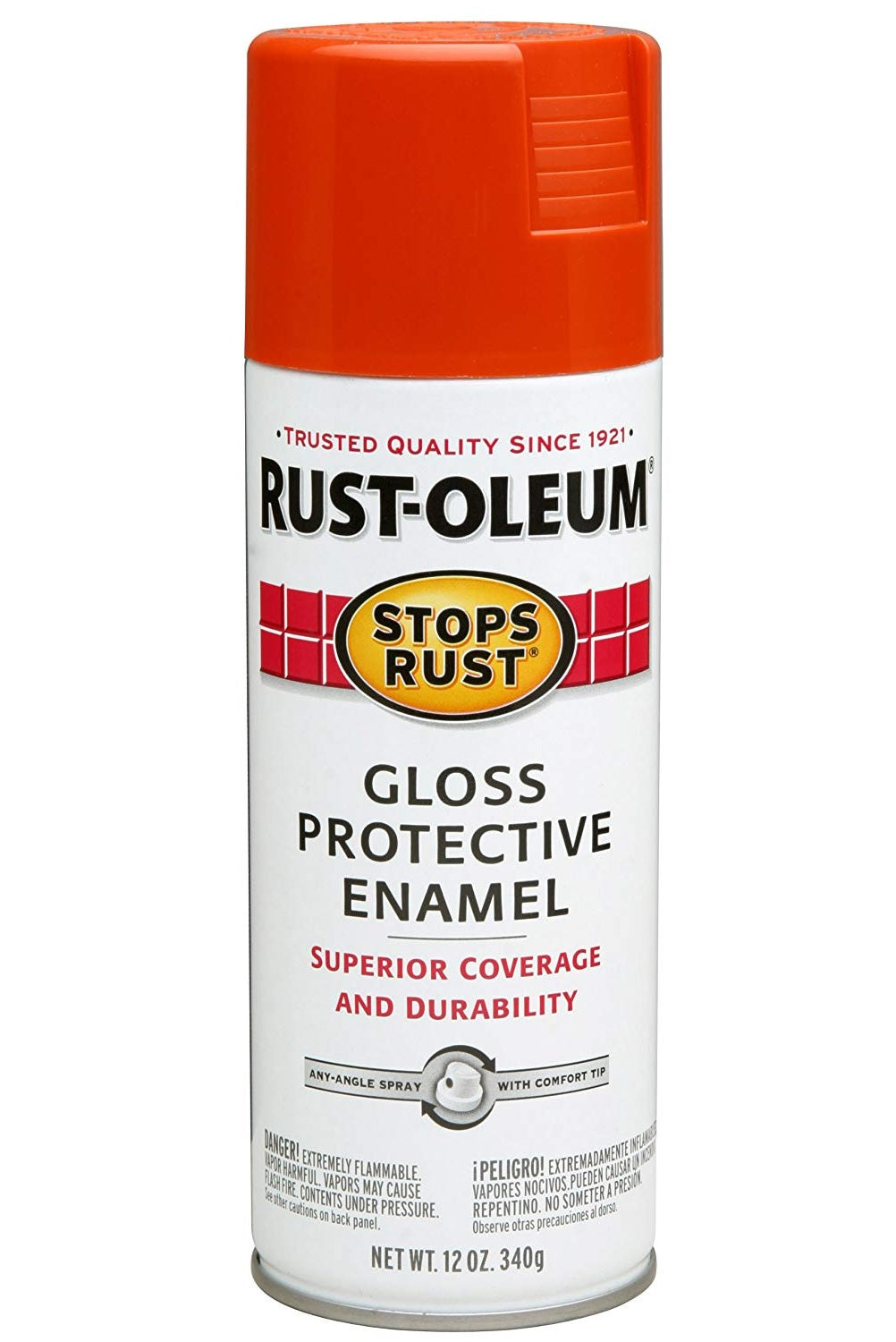 Rust-Oleum 250704 Stops Rust Gloss Protective Enamel Spray, 12 Oz, Lobster Red