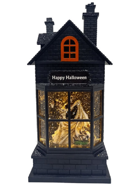 Santas Forest 21501 Halloween House W/Scene, Black And Orange