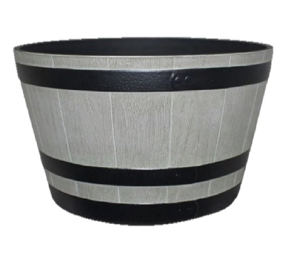 Southern Patio HDR-055488 Round Barrel Planter, Birchwood Gray, 22.24 Inch