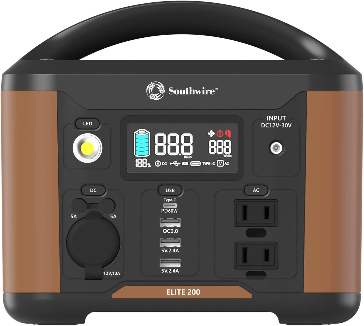 Southwire 53250 Elite Portable Power Station, 222 Watts, 12 Volt